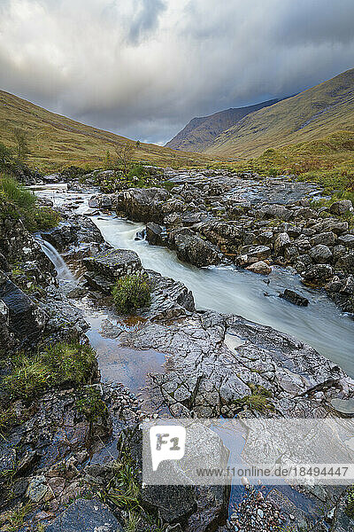 Fluss Etive  Glencoe  Highlands  Schottland  Vereinigtes Königreich  Europa