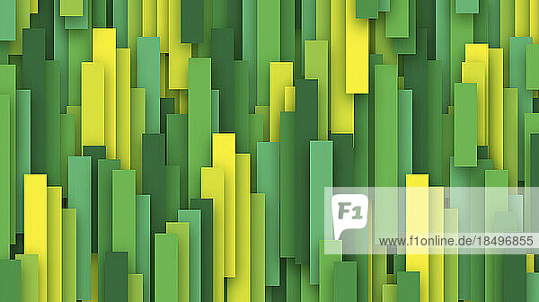Green and yellow bars in full frame abstract pattern