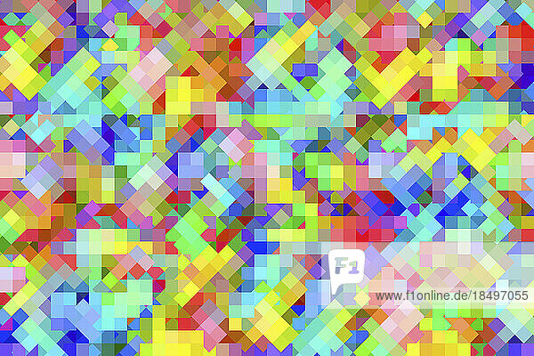 Bright multi coloured full frame abstract mosaic