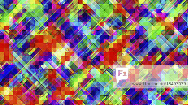 Gitterquadrate über komplexem mehrfarbigem abstraktem Muster