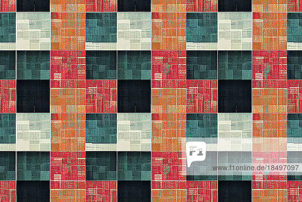 Full frame abstract textured square and rectangle pattern