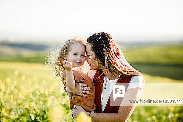 Mother & Daughter in Field in San Diego