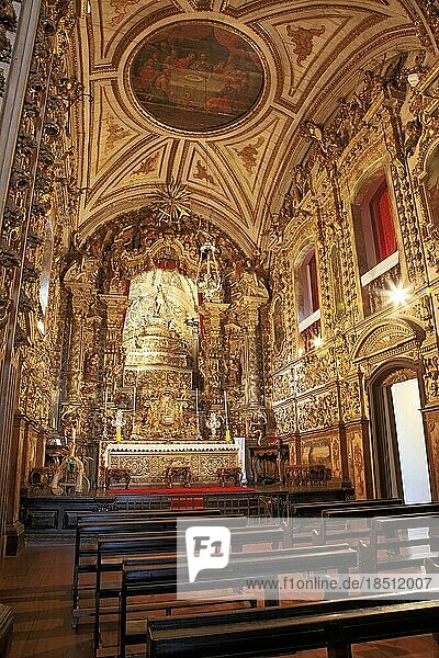 Ornate interior of The Church of Igresa de Nossa S  Ouro Preto