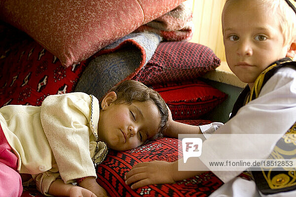 After lunch is nap time at a Kabul preschool.