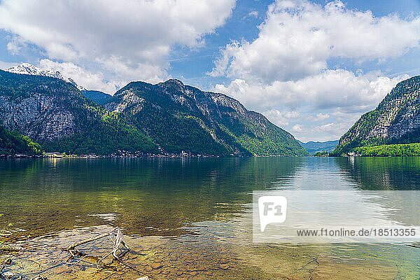 Halstatt  Halstatter Lake and mountains around this picturesque