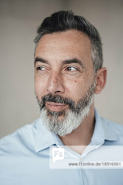 Thoughtful businessman with gray beard