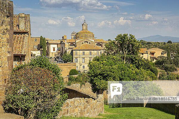 Italy  Lazio  Tuscania  View of medieval town in summer