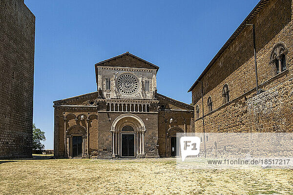 Italy  Lazio  Tuscania  Facade of San Pietro church