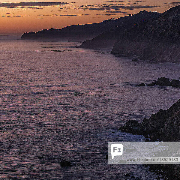 United States  California  Big Sur  Big Sur coastline at sunset
