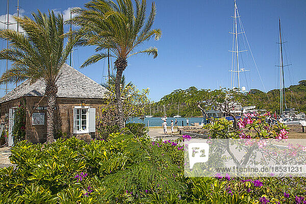 Marina and gift shop at Nelson's Dockyard on the island of Antigua; Antigua  Antigua and Barbuda