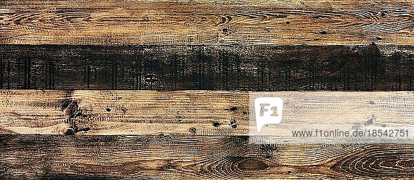 Rustikale Holzwand aus alten Holzbrettern  Panoramaformat