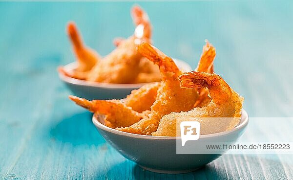 Frische gebratene Shrimps als Vorspeise