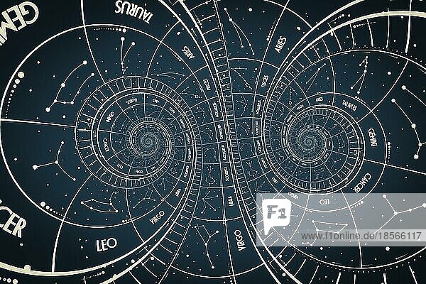 Droste Effekt Hintergrund. Abstraktes Design für Konzepte im Zusammenhang mit Astrologie  Fantasie  Zeit und Magie