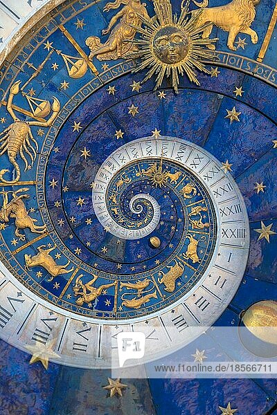 Tierkreiszeichen Horoskop Hintergrund. Konzept für Fantasie und Geheimnis blau