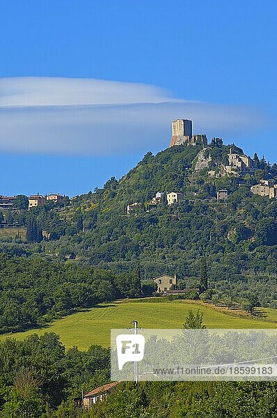 Rocca d'Orcia  Val d'Orcia  Orcia-Tal  UNESCO-Weltkulturerbe  Toskana-Landschaft  Provinz Siena  Toskana  Italien  Europa
