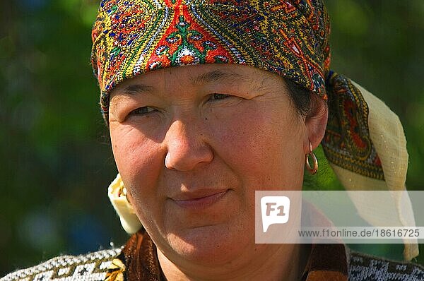 Kasachen-Frau  Gabagly National Park  Gabagly  Kasachstan  Kazakhstan  Kasachin  Asien