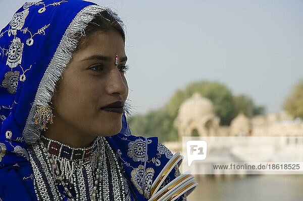 Indien Frau  Jaisalmer  Rajasthan  Indien  rajput  Asien