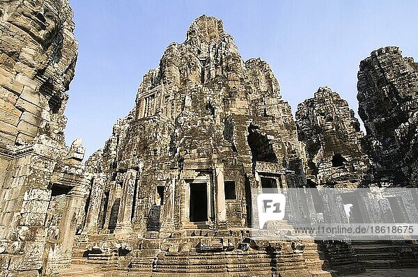Terrasse im 3. Stock  Bayon-Tempel  Angkor Thom  Siem Reap  Kambodscha  Asien