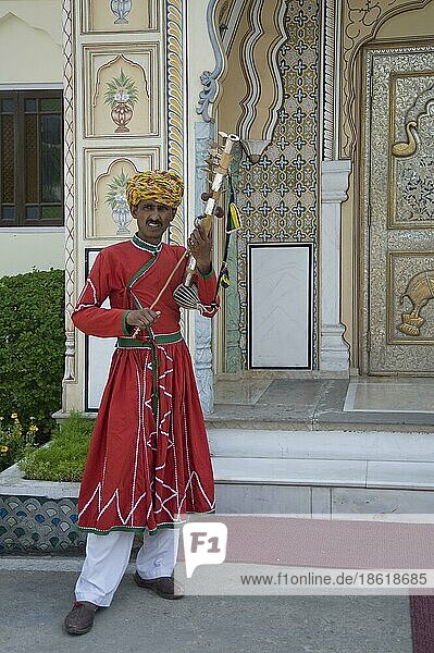 Indischer Musiker  Jaipur  Rajasthan  Indien  Asien