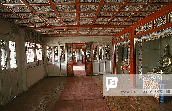 Winter palace of Bogd Khaan  Temple of Faith in Learning  Ulaan Baatar  Mongolia  Winter palace of Bogd Khaan  Temple 'Faith in Learning'  Mongolia  asia  museum  interior  landscape format  horizontal  Asia