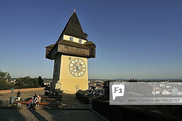 Uhrturm  Schlossberg  Graz  Steiermark  Österreich  Europa