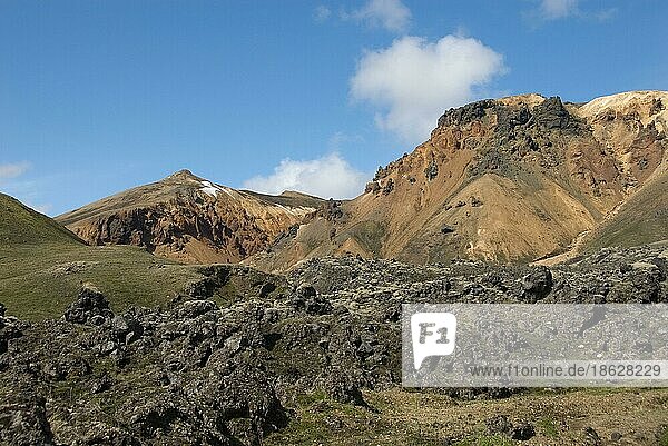 Lavastrom Laugahraun  Fjallabak-Nationalpark  Landmannalaugar  Island  Europa