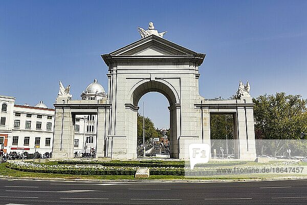 Monumental Gate Puerta de San Vicente  Madrid  Spain  Europe