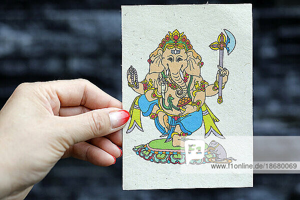The Hindu deity Ganesh (Ganapati)  the Hindu elephant god  Dubai  United Arab Emirates  Middle East