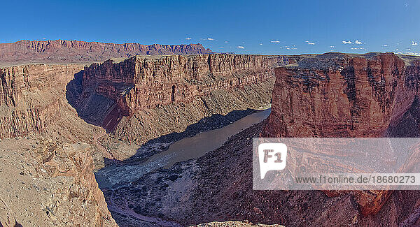 The confluence of Badger Canyon and the Colorado River in Marble Canyon  Arizona  United States of America  North America