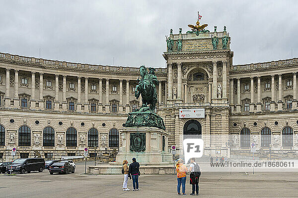 Prince Eugene monument in front of Hofburg  UNESCO World Heritage Site  Vienna  Austria  Europe