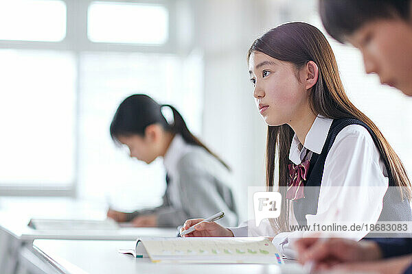 Japanese kids studying