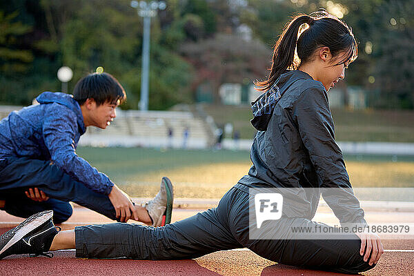 Japanese athlete training