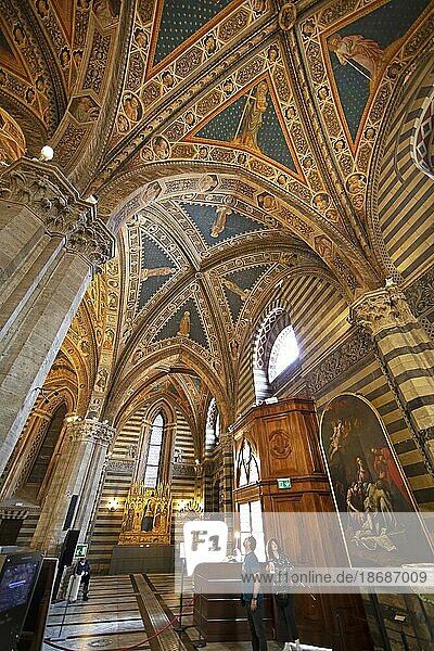 Baptistery  Battistero di San Giovanni  interior  Siena  Province of Siena  Tuscany  Italy  Europe