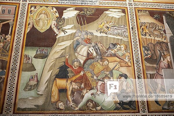 Mural in the Duomo de San Gimignano  San Gimignano  Province of Siena  Tuscany  Italy  Europe
