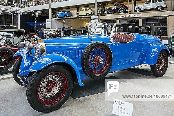 1927 Bugatti Typ 44  französischer 8zylinder Reihenklassiker  Oldtimer  antikes Fahrzeug bei Autoworld  Oldtimermuseum  Brüssel  Belgien  Europa