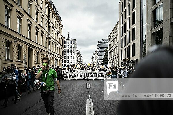 Berlin  Germany  Demonstrators protest for more climate justice in Berlin on the occasion of the Global Climate Strike  Europe