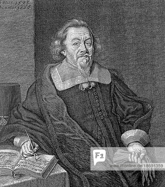 Johann Georg Fabricius (1593) (1668)  Doctor of Philosophy and Medicine in Nuremberg  Germany  Historical  digitally restored reproduction from a 19th century original  Europe