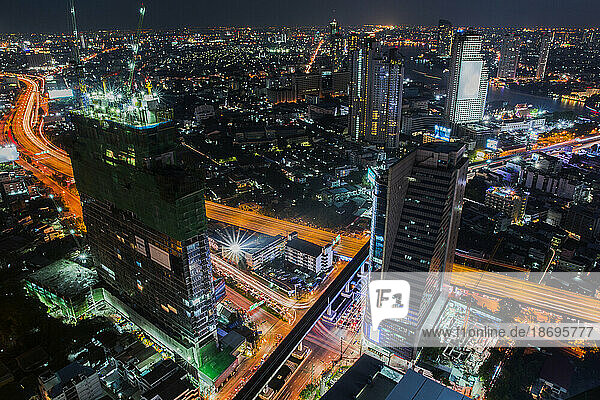 Thailand  Bangkok  City downtown at night