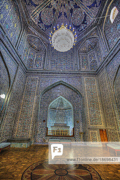 Tomb of Mohammad Rahim Khan  Interior  Pakhlavon Mahmud Mausoleum  Itchan Kala in Khiva  Uzbekistan; Khiva  Uzbekistan