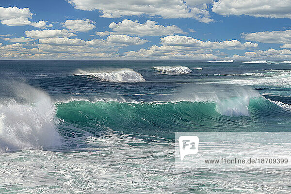 Waves at Playa del Castillo beach  El Cotillo  Fuerteventura  Canary Islands  Spain  Atlantic  Europe