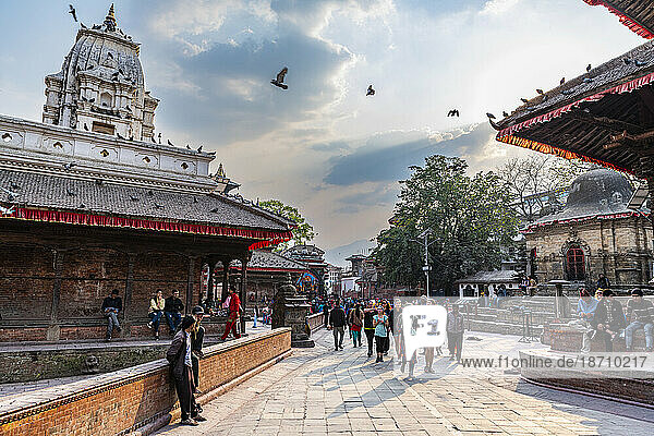 Temples  Durbar Square  UNESCO World Heritage Site  Kathmandu  Nepal  Asia