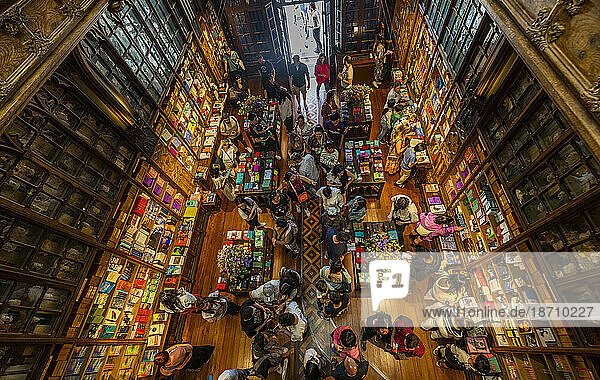 Interior of the Lello (Harry Potter library)  UNESCO World Heritage Site  Porto  Norte  Portugal  Europe