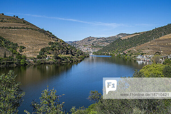View over the Wine Region of the Douro River  UNESCO World Heritage Site  Portugal  Europe