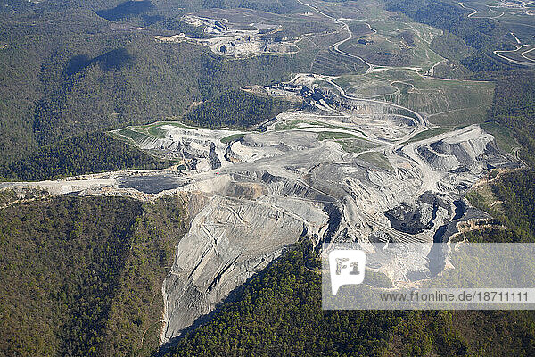 Aerial view of MTR coal mining