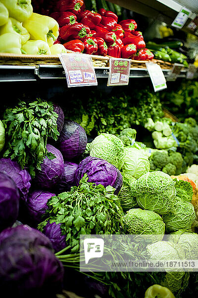 Organic vegetables at store.