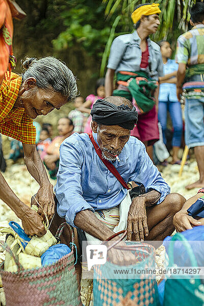 Senior people at Pasola  Sumba Island  Indonesia