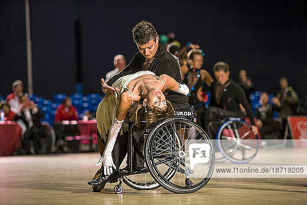 Wheelchair Dancing Couple Performing In Russia