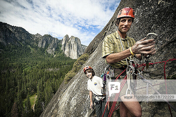 A young boy and a climber in Yosemite  June 2010.