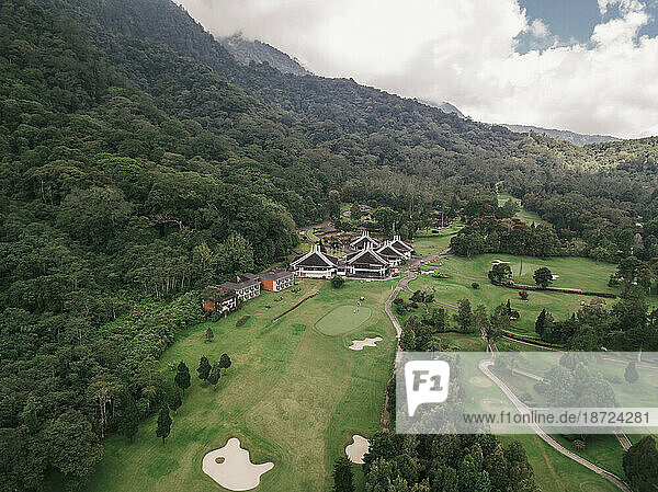 Aerial view of golf course  Bedugul  Bali  Indonesia