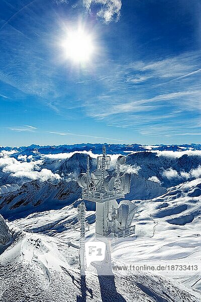 Winter in Bavaria  Zugspitze. Winter in Bayern  Zugspitze